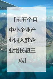 前五个月中小企业产业园入驻企业增长超三成
