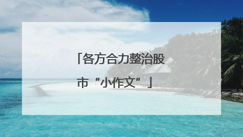 各方合力整治股市“小作文”
