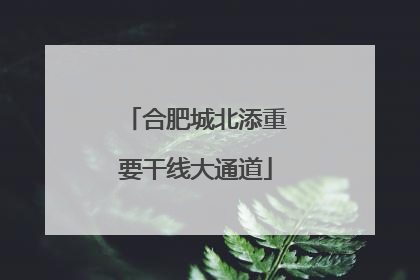 合肥城北添重要干线大通道