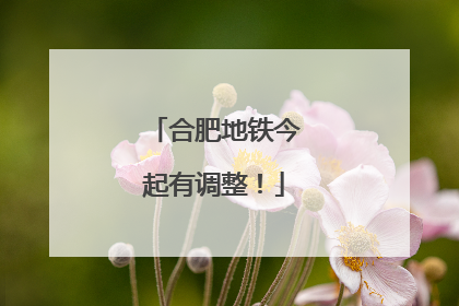 合肥地铁今起有调整！
