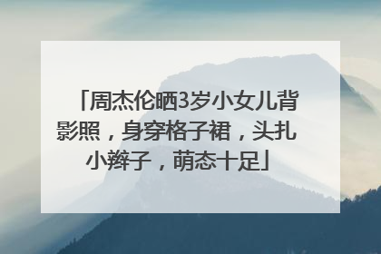 周杰伦晒3岁小女儿背影照，身穿格子裙，头扎小辫子，萌态十足