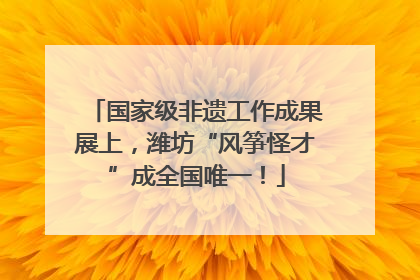 国家级非遗工作成果展上，潍坊“风筝怪才”成全国唯一！