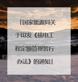 国家能源局关于印发《核电工程定额管理暂行办法》的通知