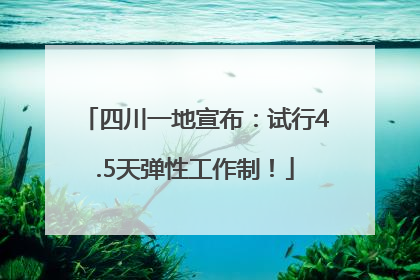 四川一地宣布：试行4.5天弹性工作制！