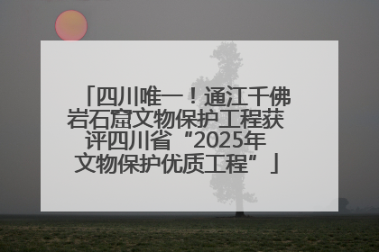 四川唯一！通江千佛岩石窟文物保护工程获评四川省“2025年文物保护优质工程”