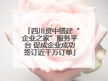 四川资中搭建“企业之家”服务平台 促成企业成功签订近千万订单