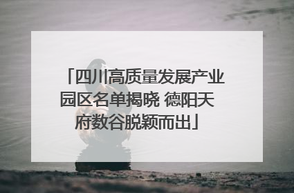 四川高质量发展产业园区名单揭晓 德阳天府数谷脱颖而出