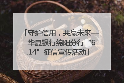 守护信用，共赢未来——华夏银行绵阳分行“6.14”征信宣传活动