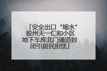 安全出口“缩水” 胶州天一仁和小区地下车库北门通道封闭引居民担忧