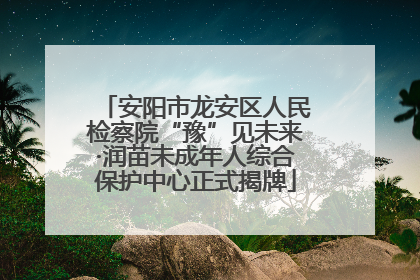 安阳市龙安区人民检察院“豫”见未来·润苗未成年人综合保护中心正式揭牌