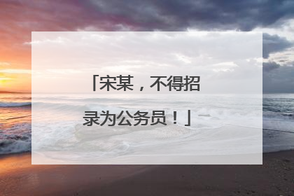 宋某，不得招录为公务员！