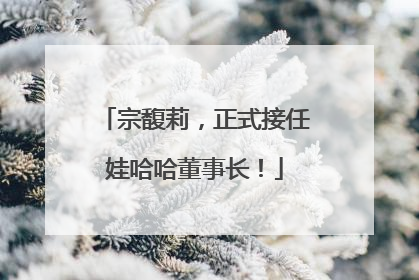 宗馥莉，正式接任娃哈哈董事长！