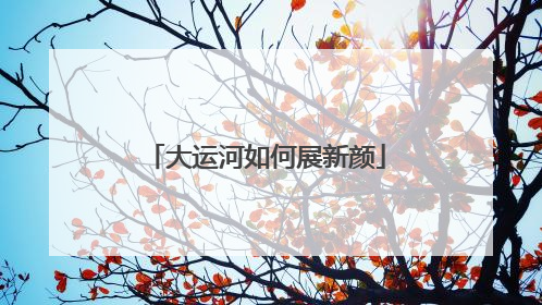 大运河如何展新颜