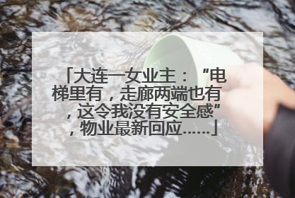 大连一女业主：“电梯里有，走廊两端也有，这令我没有安全感”，物业最新回应……