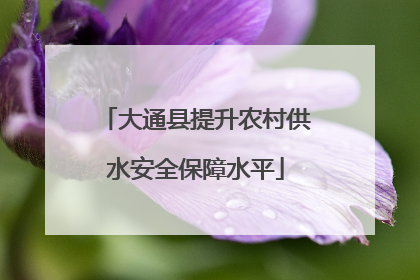 大通县提升农村供水安全保障水平