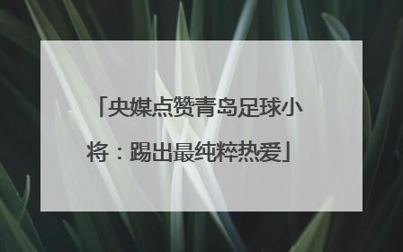 央媒点赞青岛足球小将：踢出最纯粹热爱