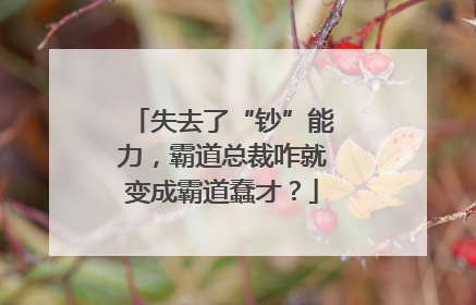 失去了“钞”能力，霸道总裁咋就变成霸道蠢才？
