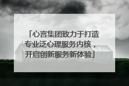 心言集团致力于打造专业泛心理服务内核，开启创新服务新体验