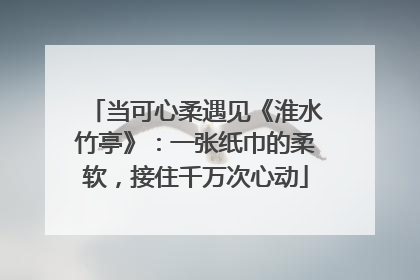 当可心柔遇见《淮水竹亭》：一张纸巾的柔软，接住千万次心动