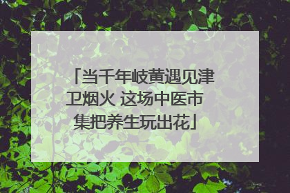 当千年岐黄遇见津卫烟火 这场中医市集把养生玩出花