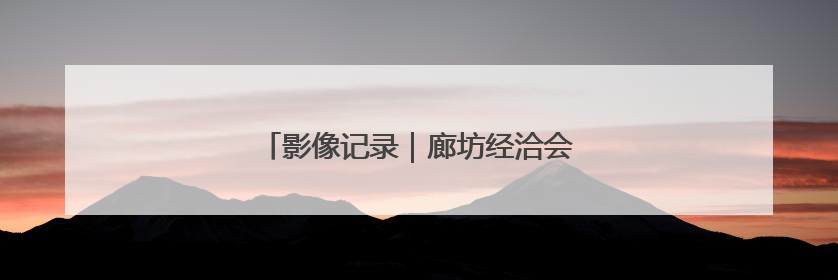 影像记录｜廊坊经洽会，现代商贸物流风向标