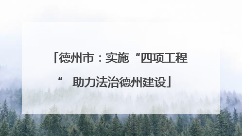 德州市：实施“四项工程” 助力法治德州建设