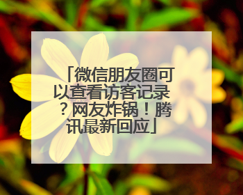 微信朋友圈可以查看访客记录？网友炸锅！腾讯最新回应