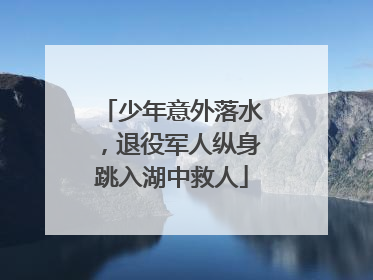少年意外落水，退役军人纵身跳入湖中救人