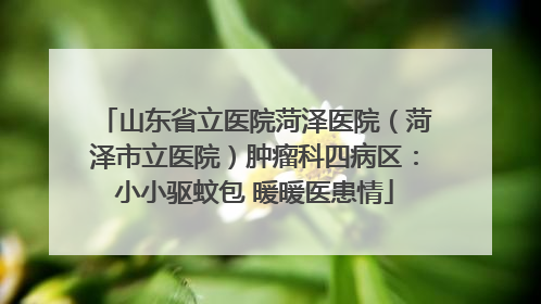 山东省立医院菏泽医院（菏泽市立医院）肿瘤科四病区：小小驱蚊包 暖暖医患情