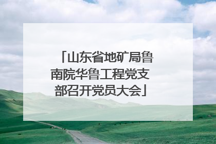 山东省地矿局鲁南院华鲁工程党支部召开党员大会
