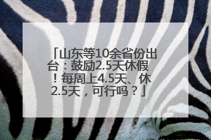 山东等10余省份出台：鼓励2.5天休假！每周上4.5天、休2.5天，可行吗？