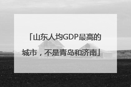 山东人均GDP最高的城市，不是青岛和济南