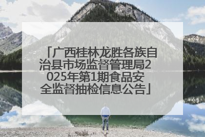 广西桂林龙胜各族自治县市场监督管理局2025年第1期食品安全监督抽检信息公告