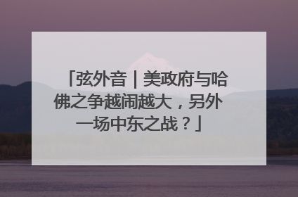 弦外音｜美政府与哈佛之争越闹越大，另外一场中东之战？