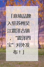 意境品牌入驻苏州吴江震泽古镇，“震泽四宝”对外发布！