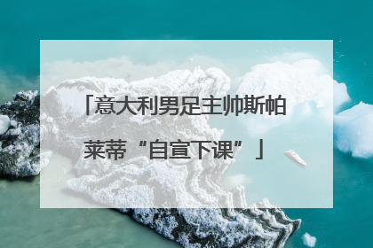 意大利男足主帅斯帕莱蒂“自宣下课”
