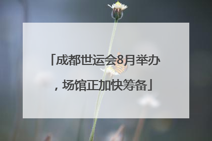 成都世运会8月举办，场馆正加快筹备