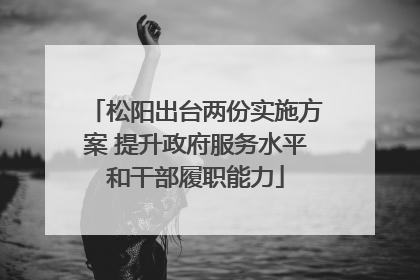 松阳出台两份实施方案 提升政府服务水平和干部履职能力