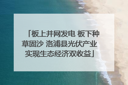 板上并网发电 板下种草固沙 洛浦县光伏产业实现生态经济双收益