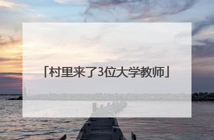 村里来了3位大学教师