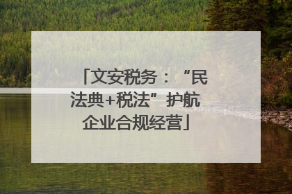 文安税务：“民法典+税法”护航企业合规经营