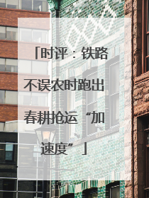 时评：铁路不误农时跑出春耕抢运“加速度”