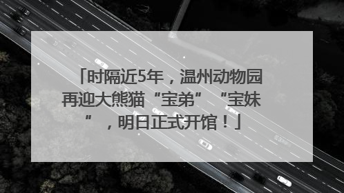 时隔近5年，温州动物园再迎大熊猫“宝弟”“宝妹”，明日正式开馆！