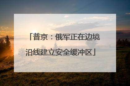 普京：俄军正在边境沿线建立安全缓冲区