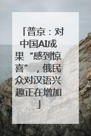 普京：对中国AI成果“感到惊喜”，俄民众对汉语兴趣正在增加