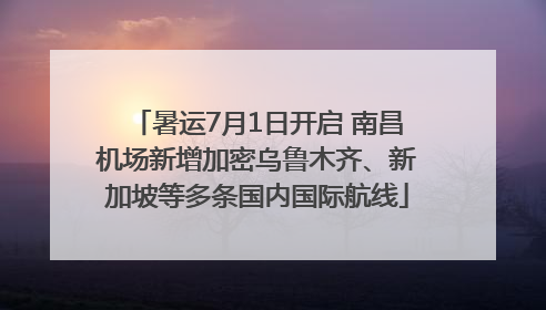 暑运7月1日开启 南昌机场新增加密乌鲁木齐、新加坡等多条国内国际航线