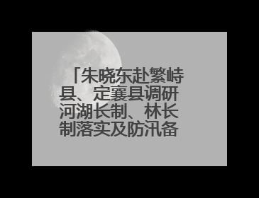 朱晓东赴繁峙县、定襄县调研河湖长制、林长制落实及防汛备汛等工作