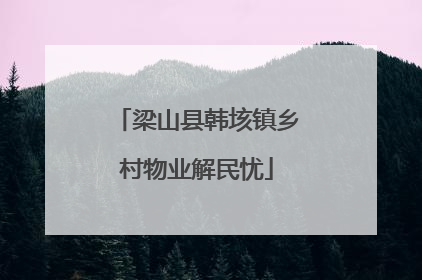 梁山县韩垓镇乡村物业解民忧