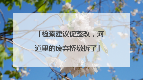 检察建议促整改，河道里的废弃桥墩拆了