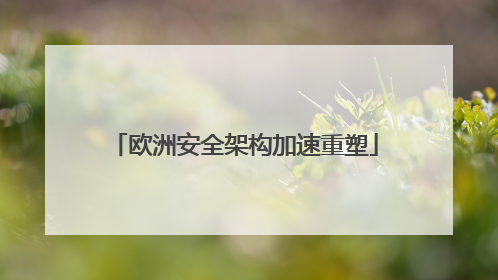 欧洲安全架构加速重塑